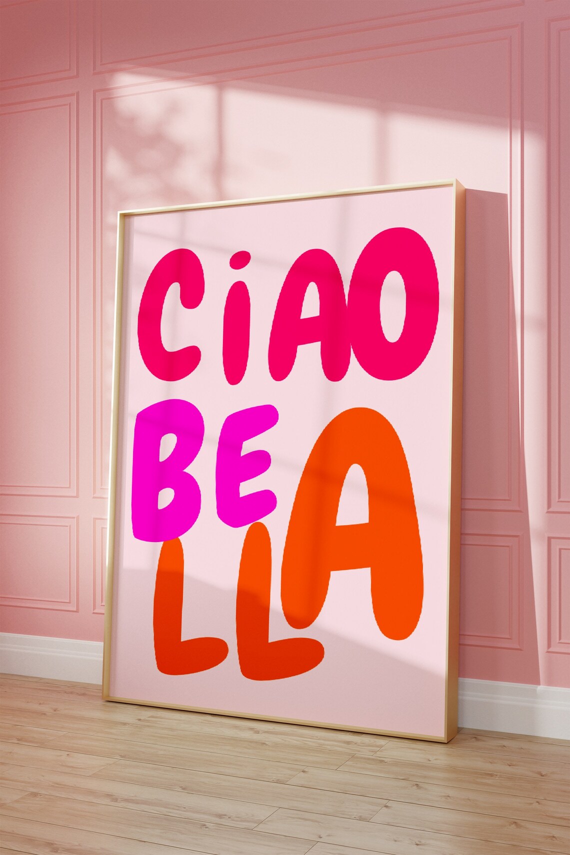 Ciao Bella Pink Preppy Dorm Room Art Print - Image 5