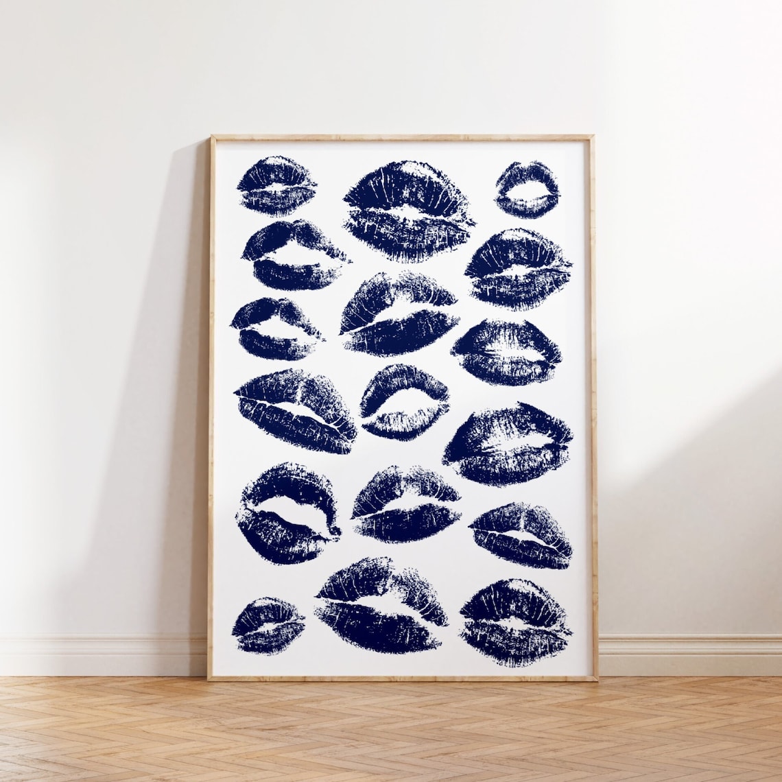 Kiss Lips Print, Preppy Dorm Fashion Wall Art