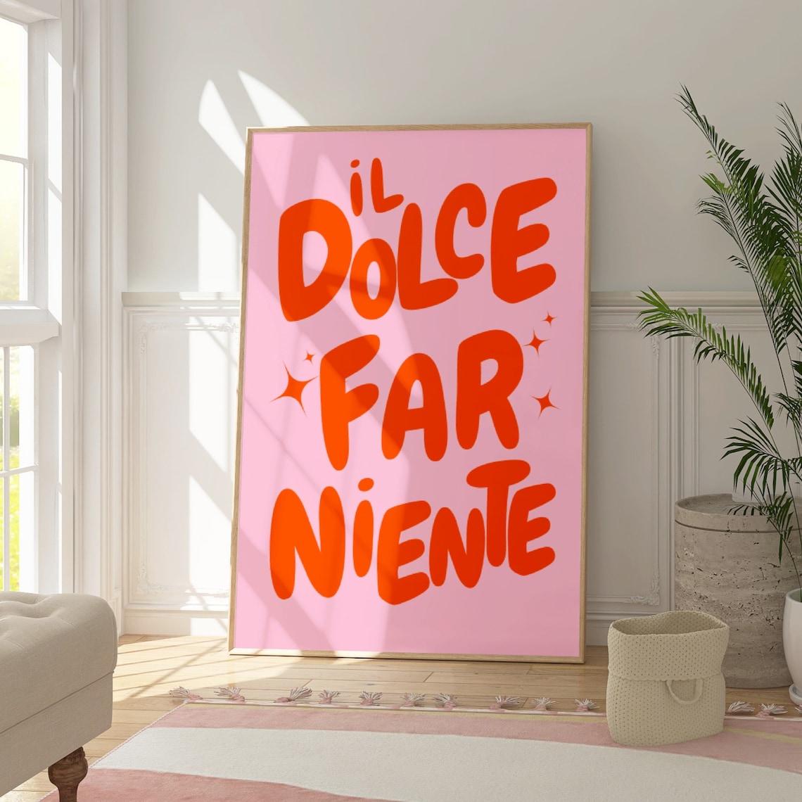 Il Dolce Far Niente Art Print, Italian Phrase Typography