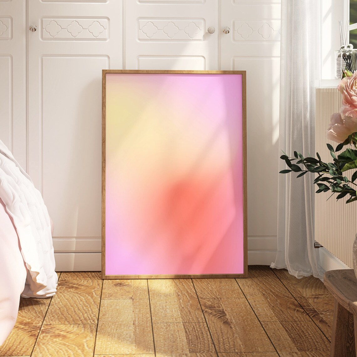 Aura Poster Pink Peach Aesthetic Apartment Decor