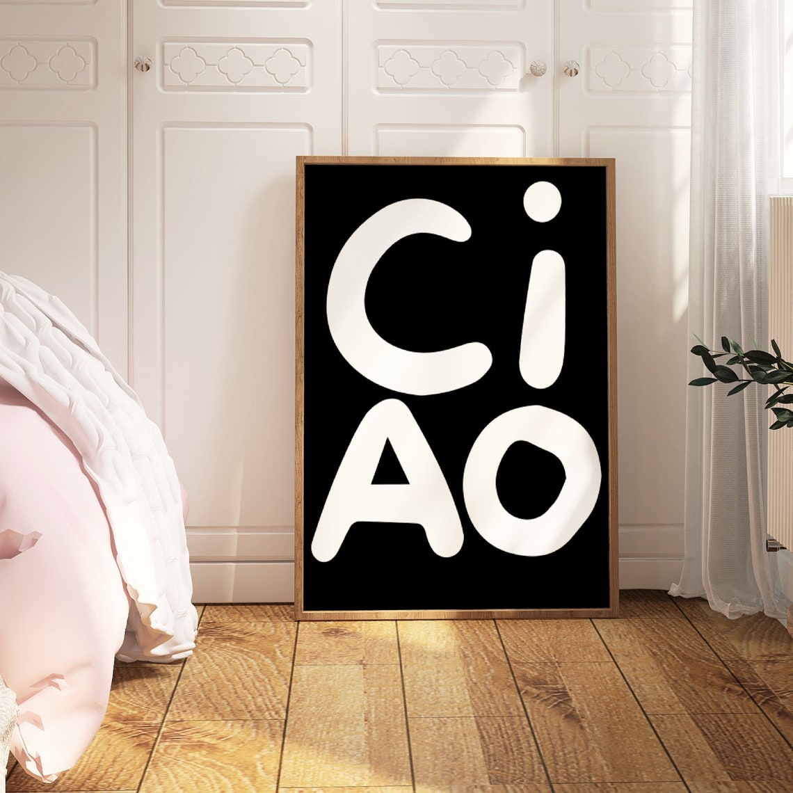 Ciao Black White Italian Greeting Bold Minimalist Typography Poster - Image 5