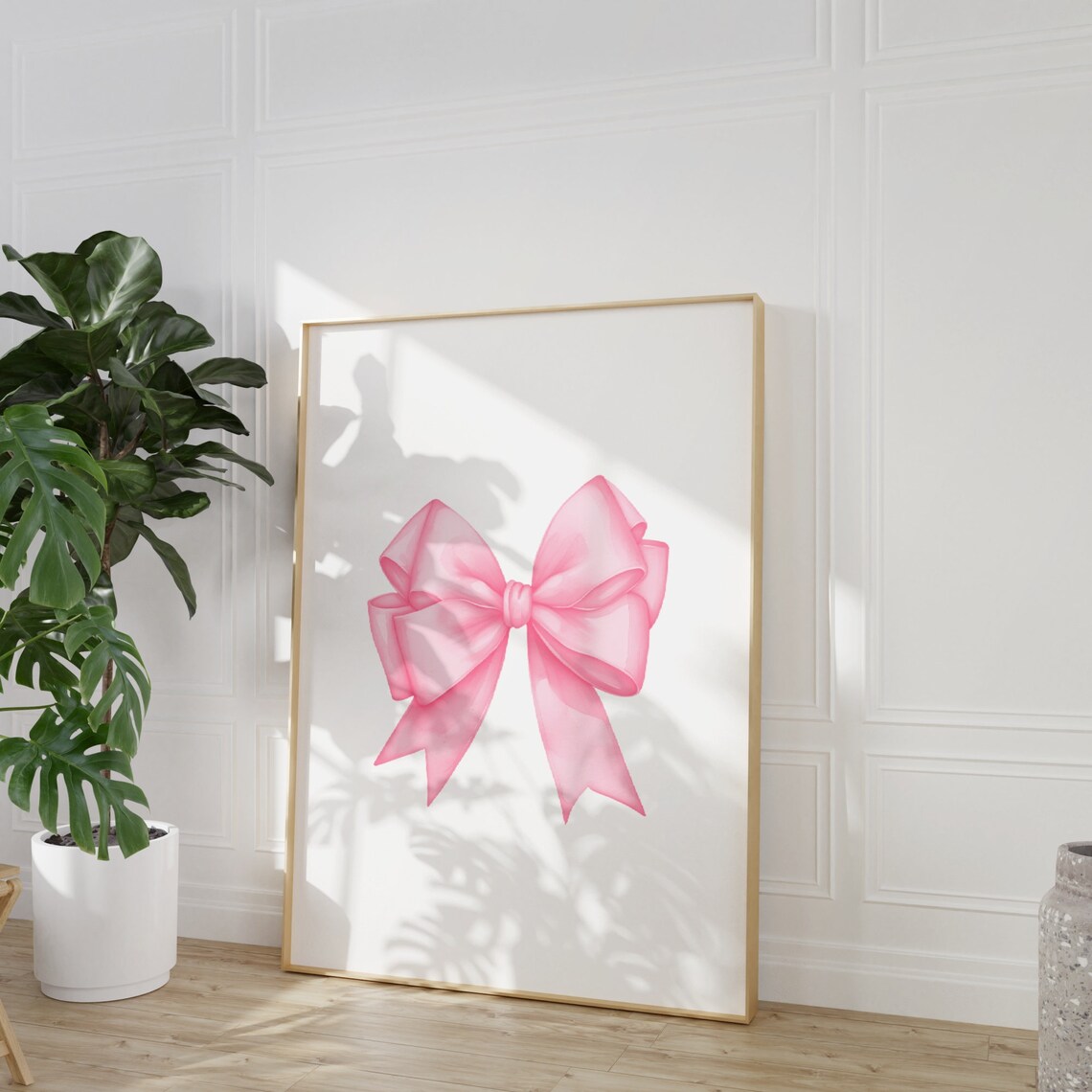 Pink Satin Ribbon Bow Minimalist Preppy Girls Bedroom Decor Poster - Image 3