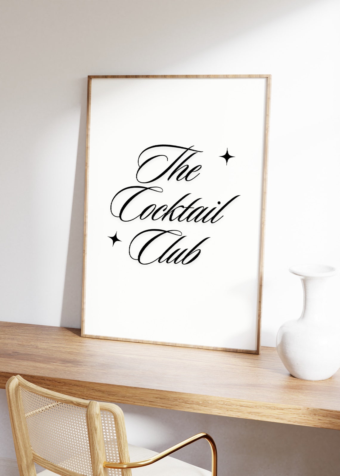 The Cocktail Club Print Bar Cart Vintage Print Home Bar Wall Art Bar Cart Poster Black White Cocktail Print Alcohol Poster - Image 2