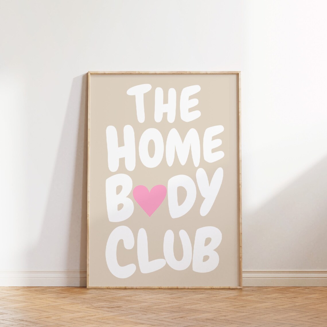 The Home Body Club Pink Heart Cozy Neutral Typography Poster - Image 3