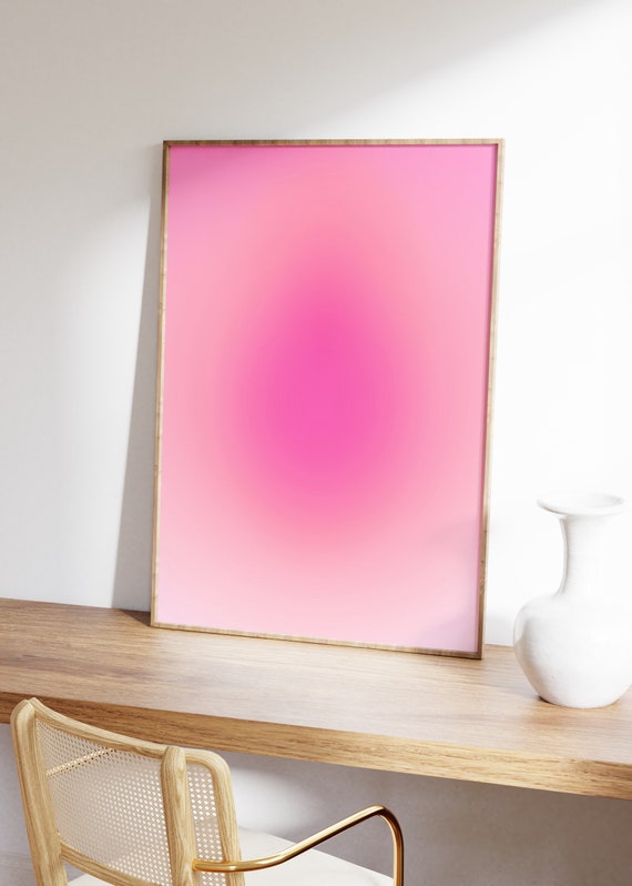 Divine Feminine Aura Poster Pink Wall Art Aesthetic Apartment Decor Aura Poster Gradient Aura Print Self Care Print Spiritual Poster