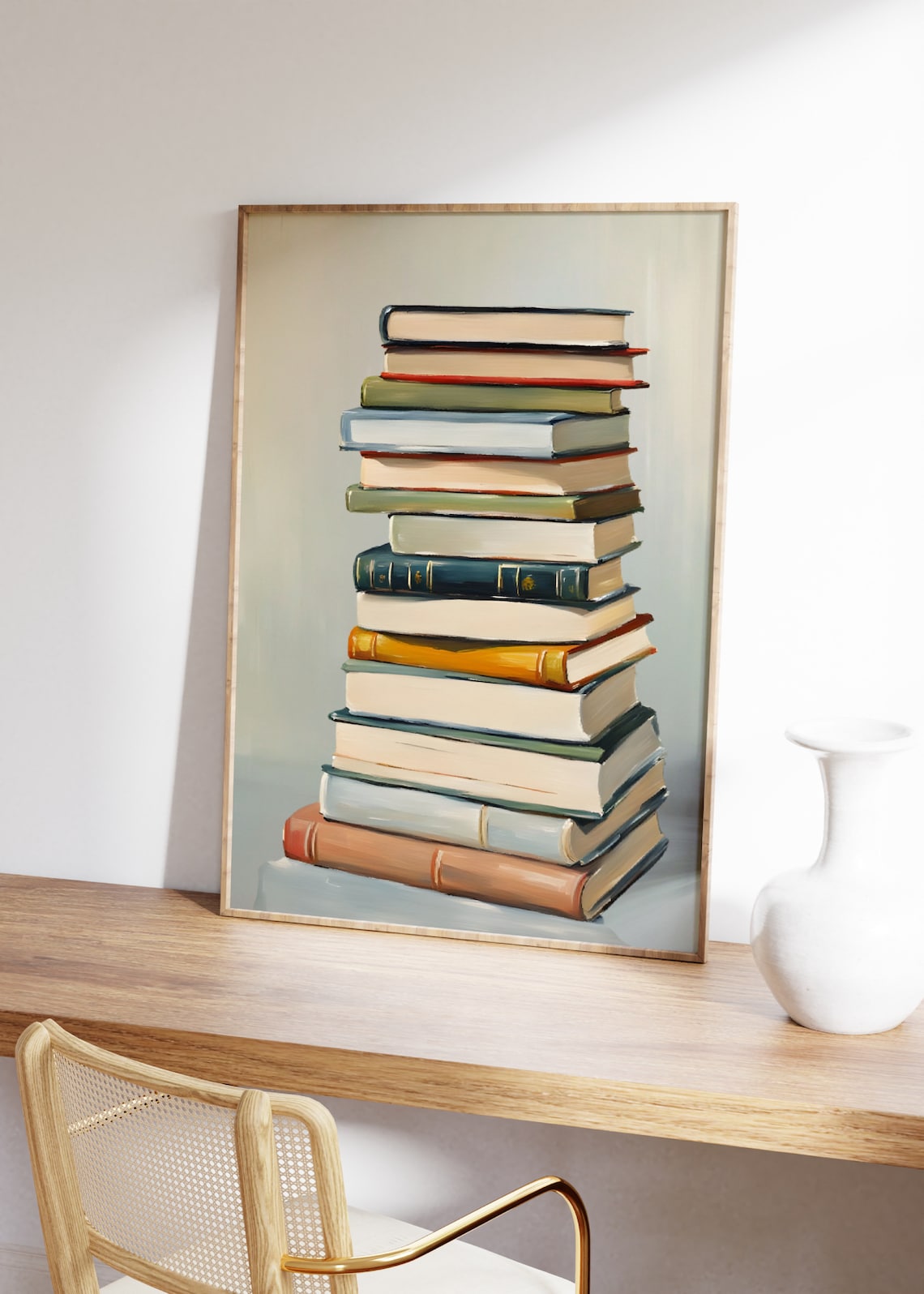 Book Lover Stack Of Books Painting Art Print - Image 4
