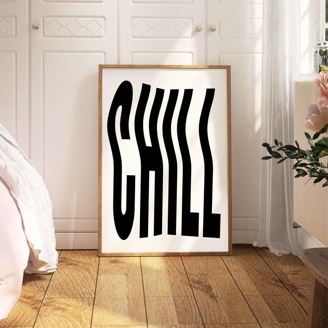 Chill Wavy Distorted Black Typography Retro Quote Wall Decor Poster - Image 4