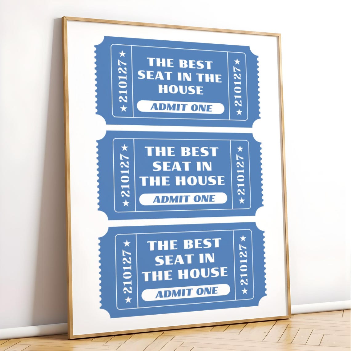Best Seat in the House Vintage Blue Admit One Ticket Stub Poster - Image 3