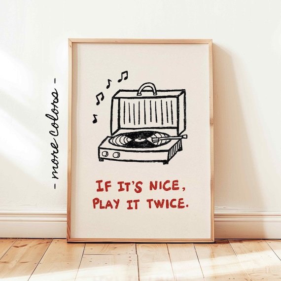 If Its Nice Play It Twice Vintage Music Poster