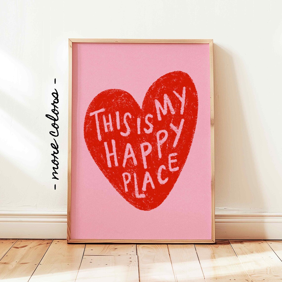 This Is My Happy Place Handdrawn Heart Art Print