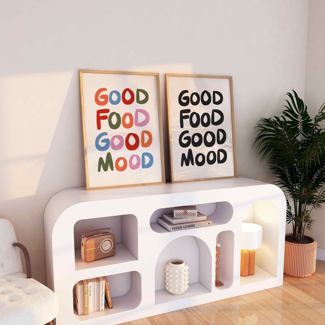 Good Food Good Mood Retro Kitchen Art Print - Image 2