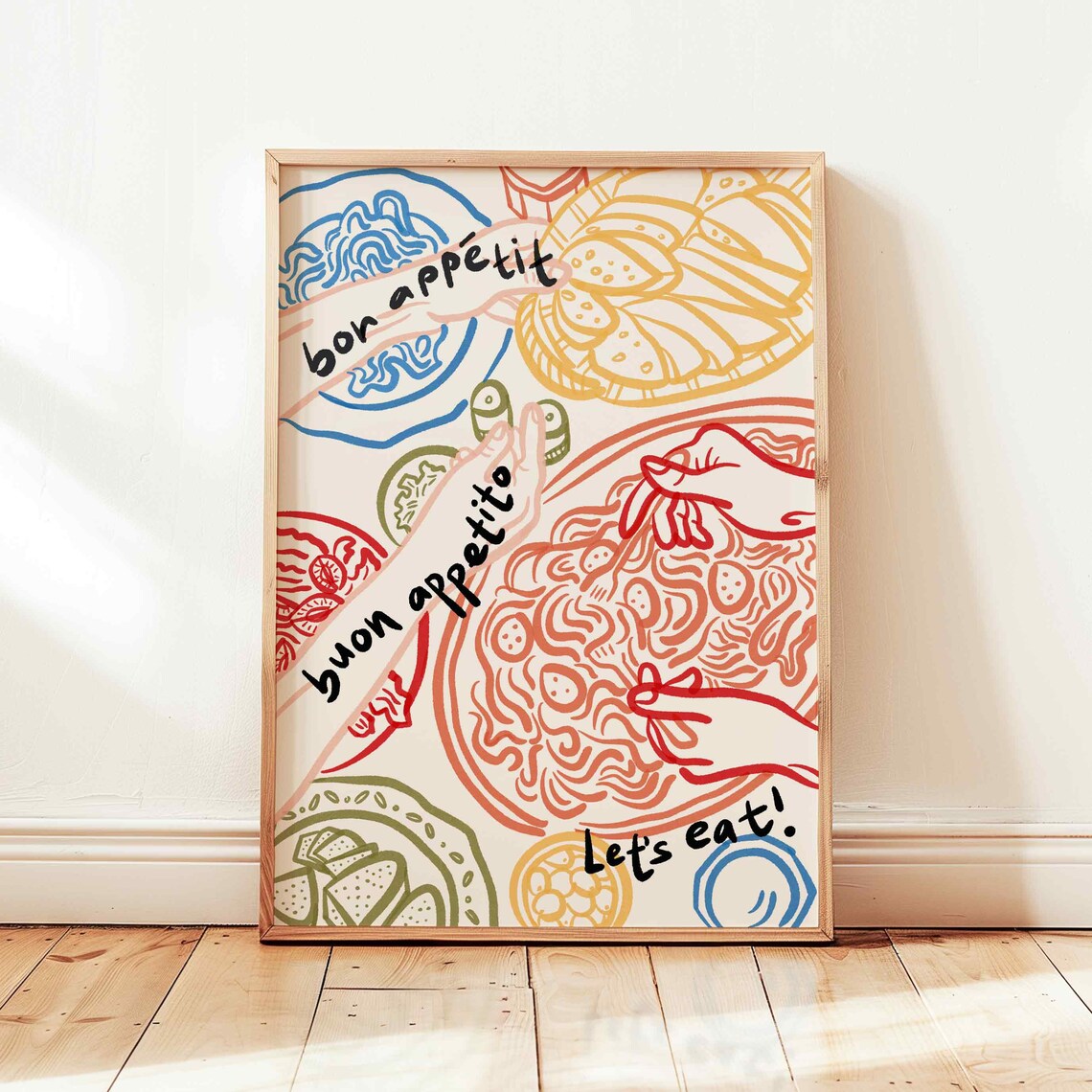 Bon Appetit Retro Dinner Party, Kitchen Wall Art