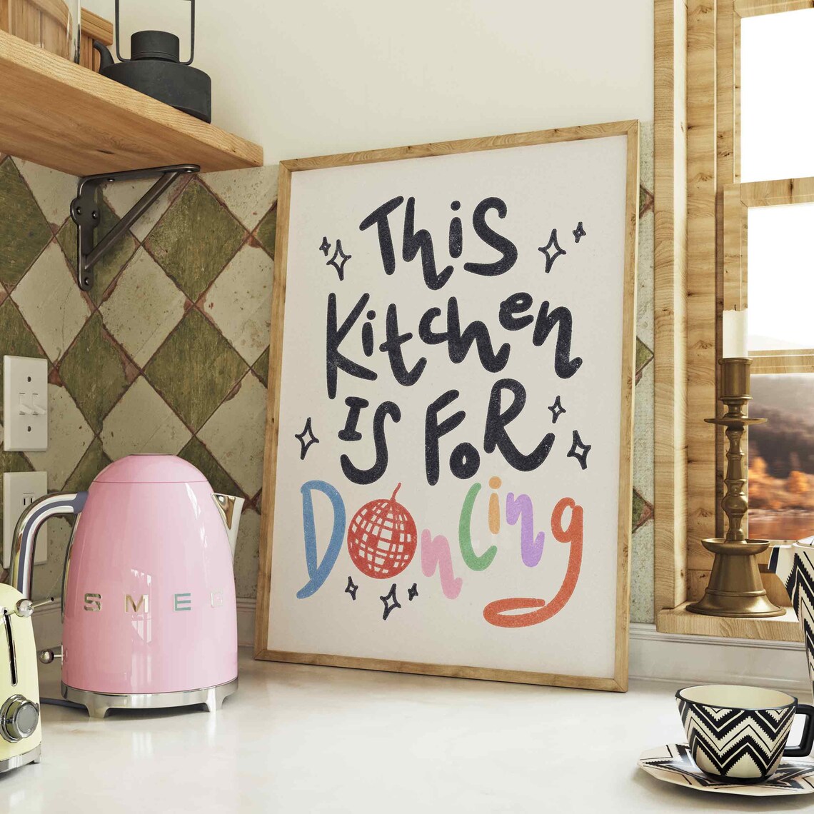 Kitchen Is For Dancing Retro Kitchen Disco Print - Image 5