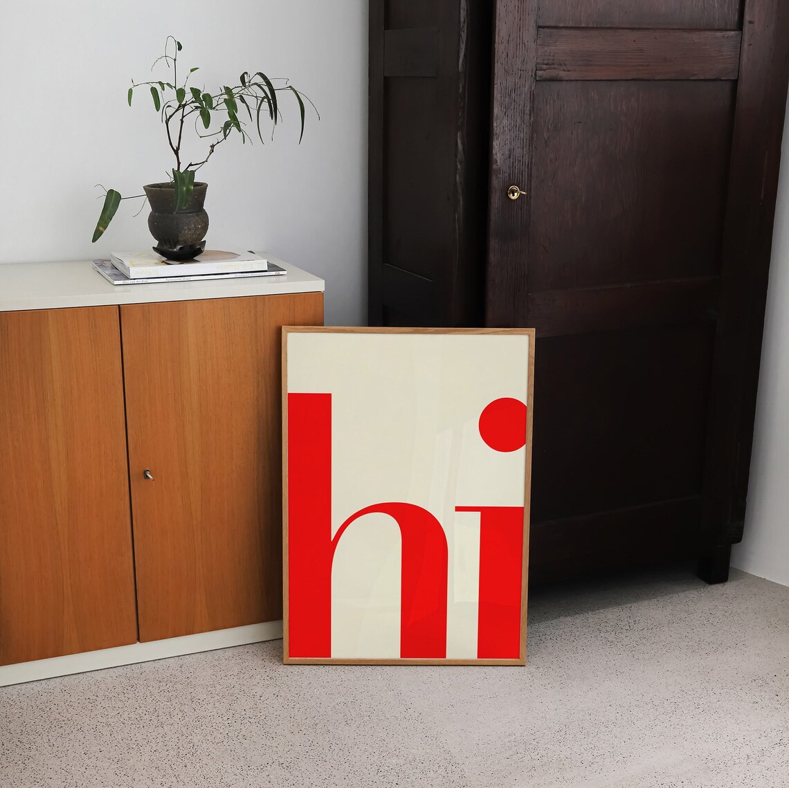 Hi Minimalist Typography Art Print, Entryway Welcome - Image 2