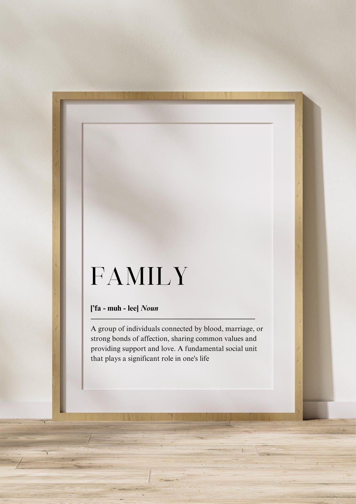 Family Definition Poster Minimalist Quote Wall Art Dictionary Print For Kitchen Or Living Room