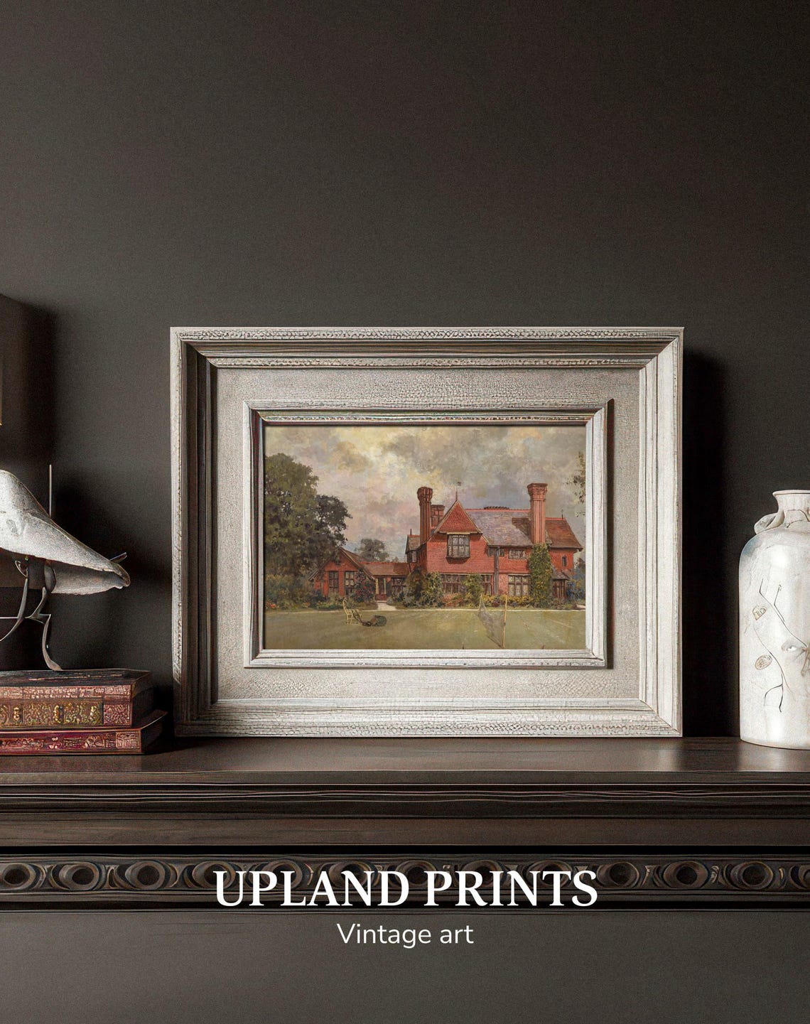 Vintage English Country House Painting English Garden Wall Art British Gift British Art Print Victorian Wall Decor England Painting 007 - Image 2
