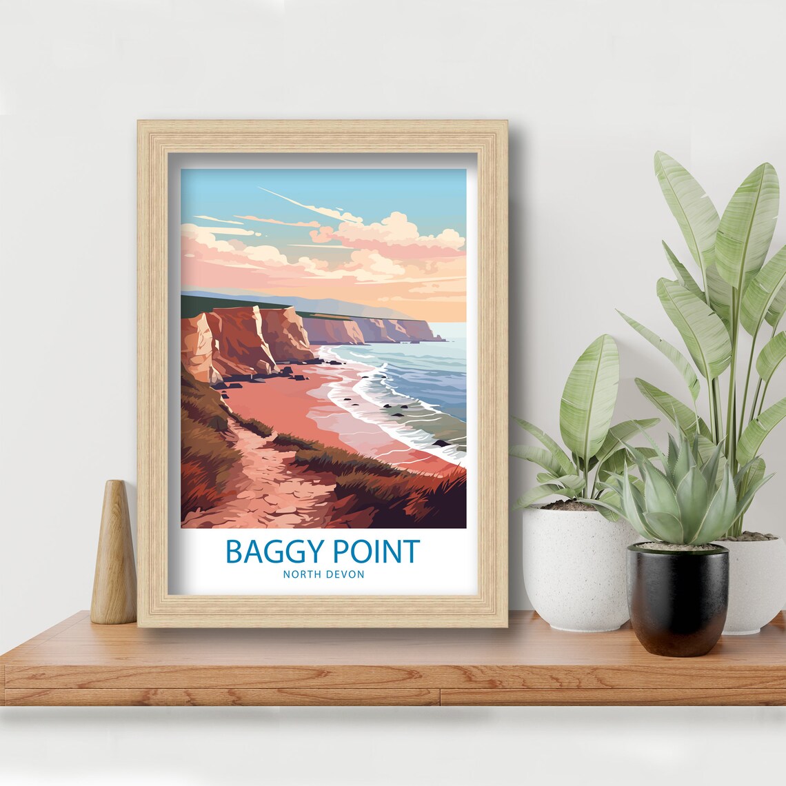 Baggy Point Travel Poster, UK Place Wall Decor - Image 5