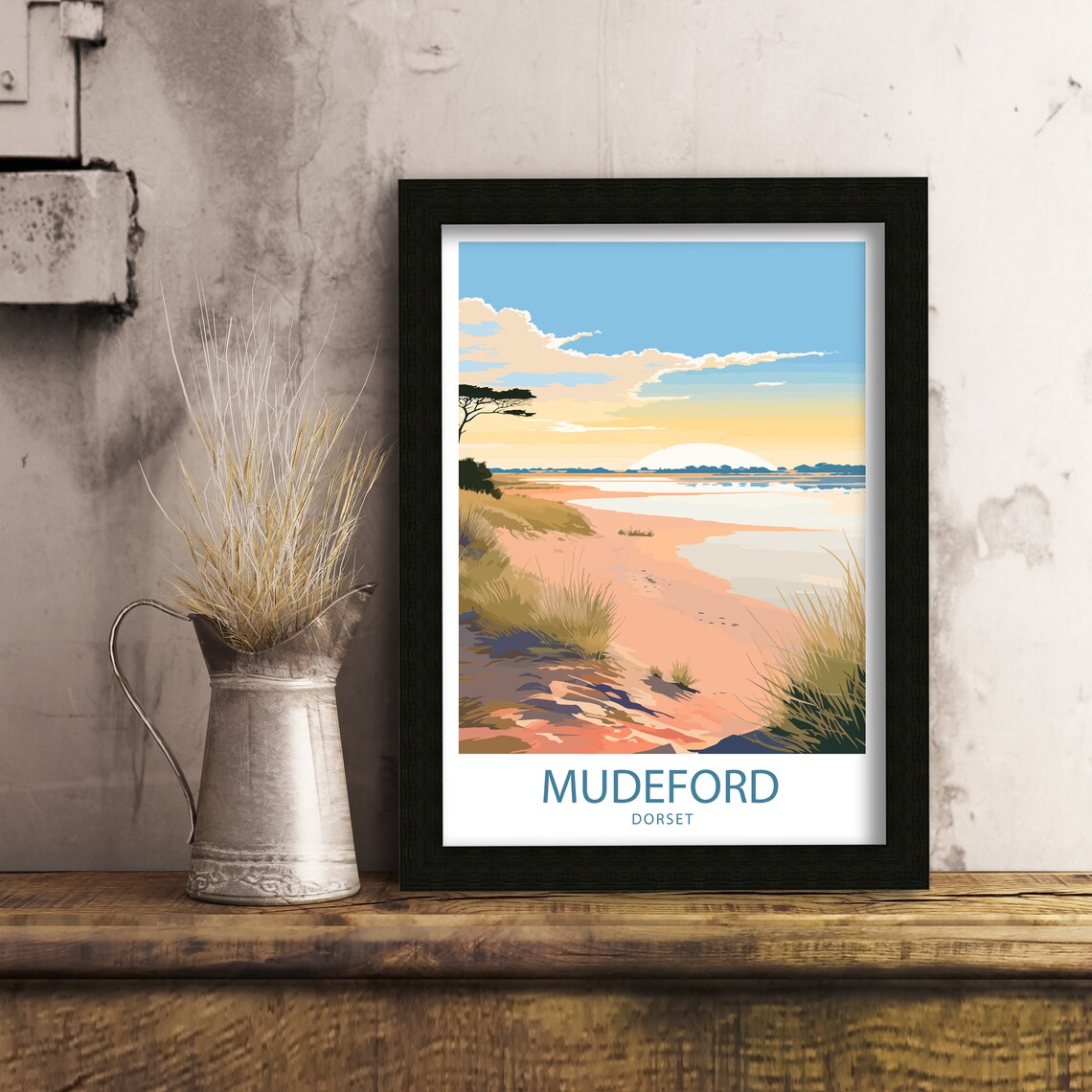 Mudeford Travel Poster, Coastal Town Decor - Image 6