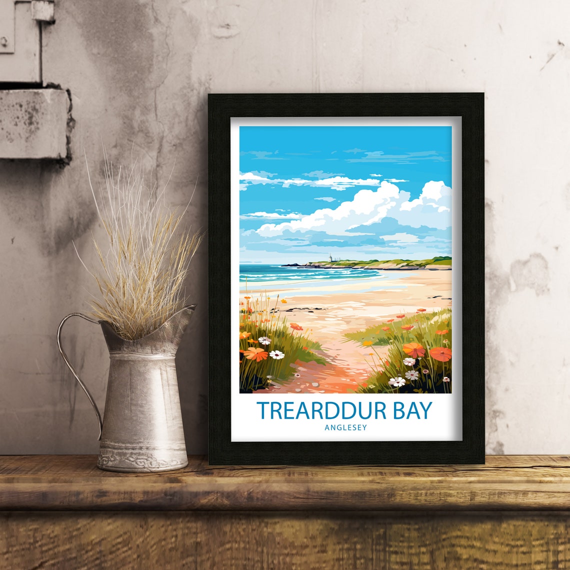 Trearddur Bay Anglesey Wildflower Dunes Sandy Beach Travel Poster - Image 6