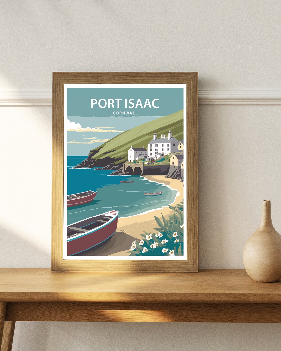 Port Isaac Travel Poster, Cornwall Coastal Print - Image 2