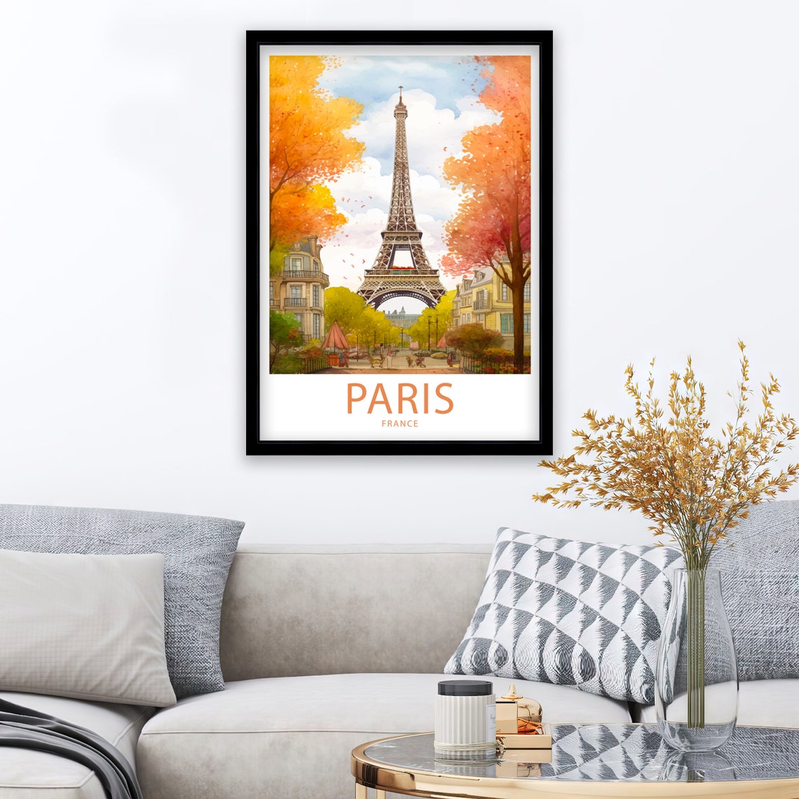 Eiffel Tower Paris Travel Print Wall Art Paris France Travel Poster Wall Hanging Home Dcor Paris France Gift Lover Paris France Art Lover - Image 3
