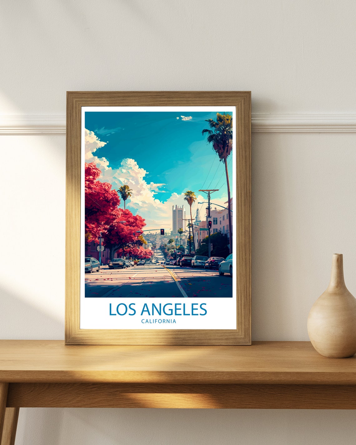 Los Angeles Travel Print Los Angeles Wall Decor California Los Angeles Art La Wall Art California Poster Gift For City Lovers L A Poster Art - Image 3
