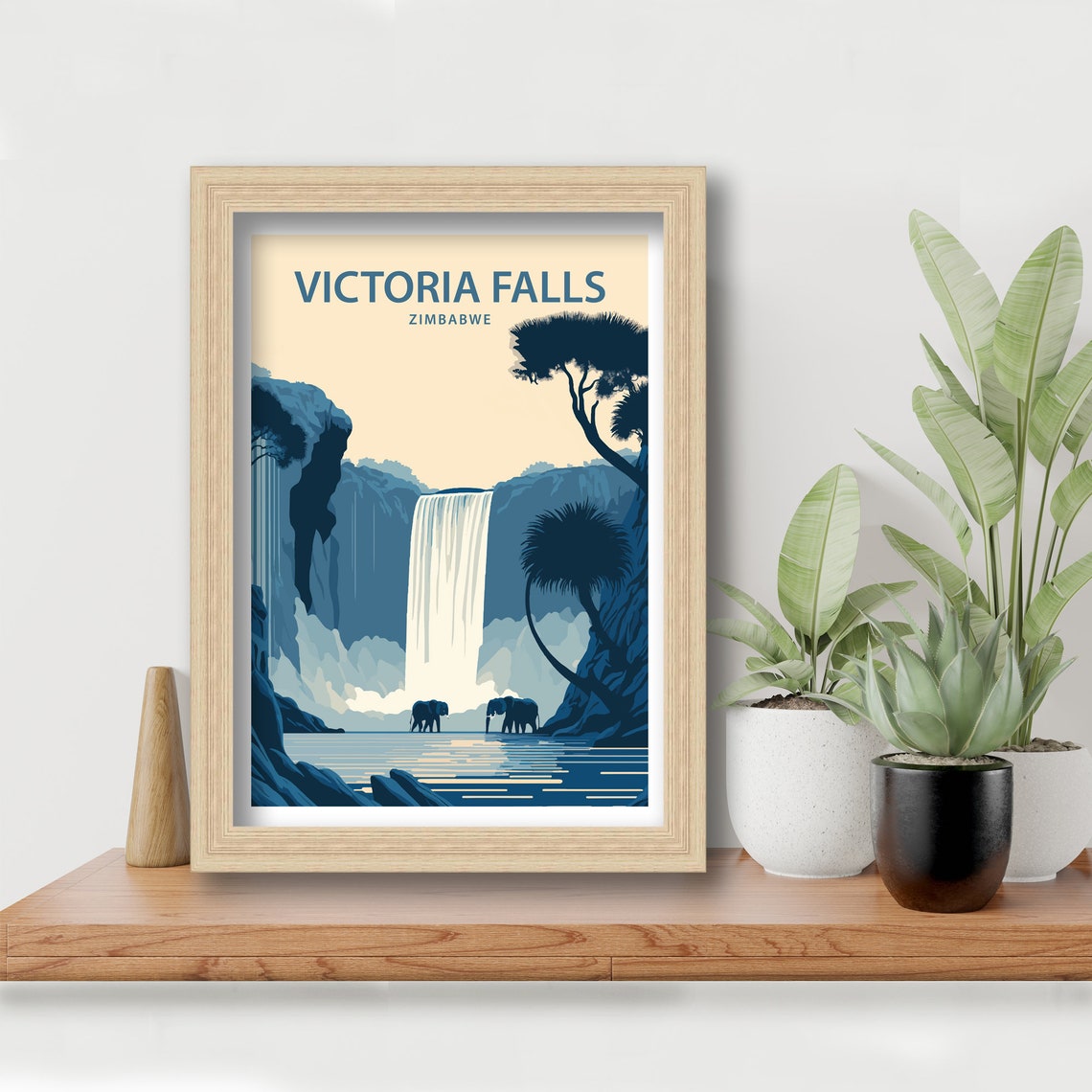 Victoria Falls Art Print Victoria Falls Poster Victoria Falls Print Travel Poster Africa Travel Poster Zimbabwe Print Waterfall - Image 5