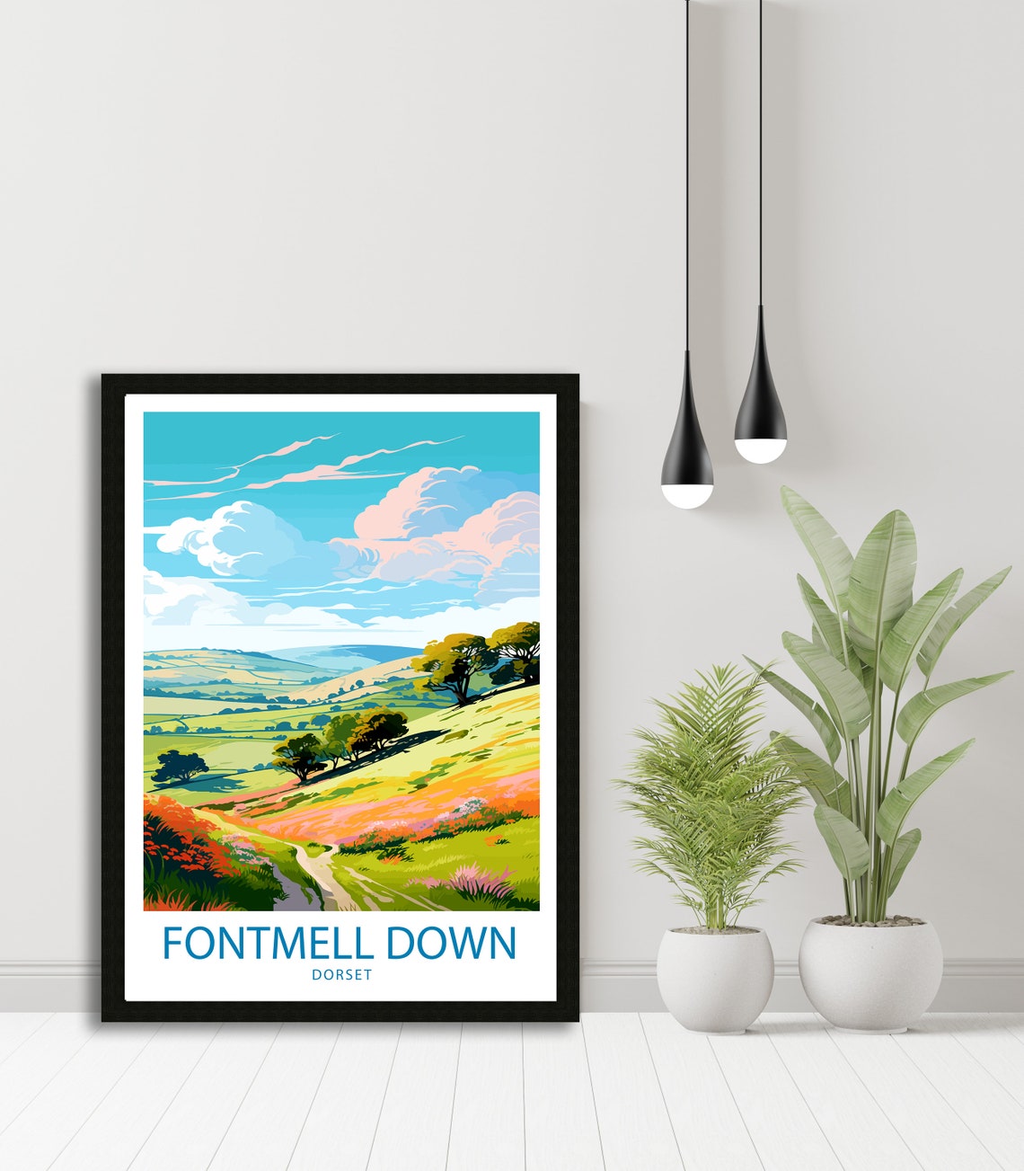 Fontmell Down Dorset Rolling Hills Wildflower Meadow Hike Poster - Image 4