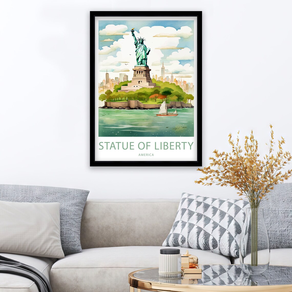 Statue Of Liberty Travel Poster, Landmark Wall Art - Image 2