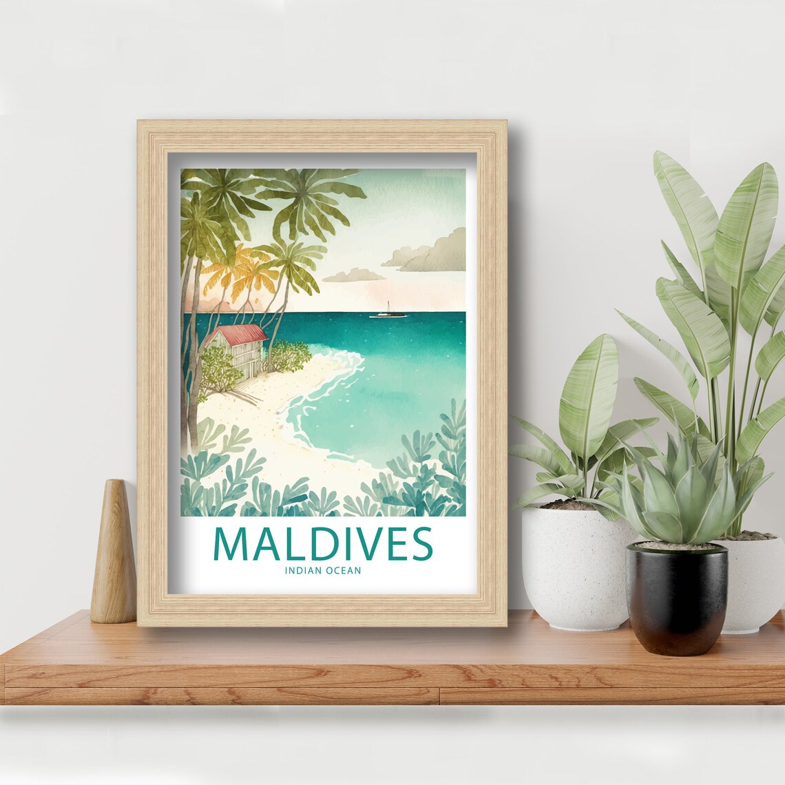 Maldives Indian Ocean Travel Poster, Home Decor - Image 6