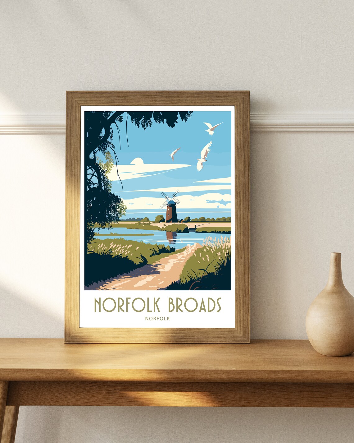 Norfolk Broads Travel Poster, Scenic Place Print - Image 3