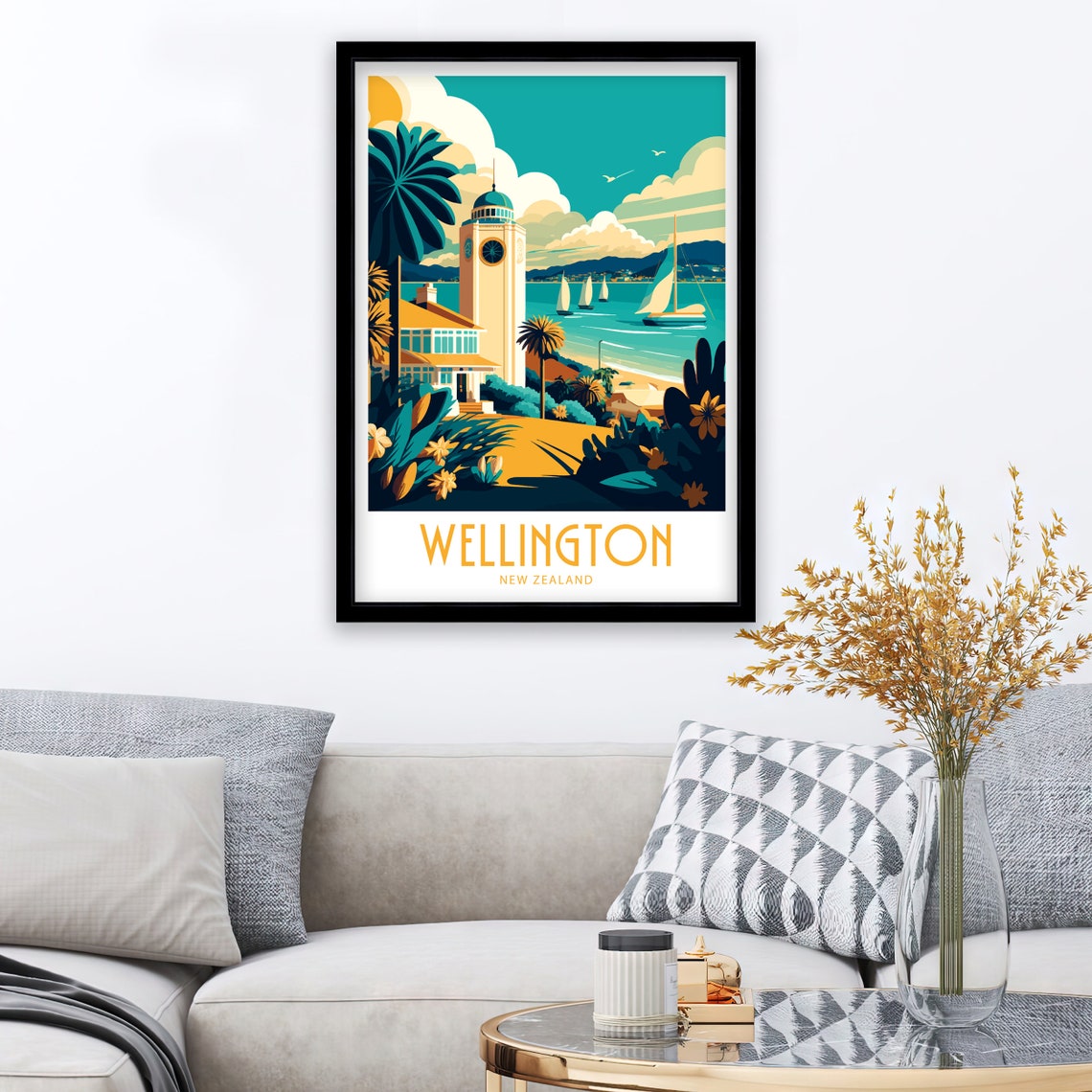 Wellington Travel Print Wellington Home Dcor Wellington New Zealand Art Print Wellington Room Print For Wellington New Zealand Gift Decor - Image 4