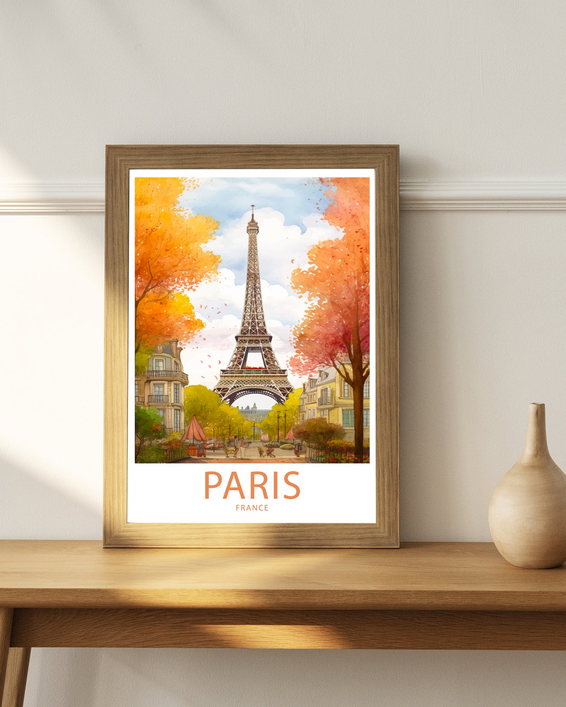 Eiffel Tower Paris Travel Print Wall Art Paris France Travel Poster Wall Hanging Home Dcor Paris France Gift Lover Paris France Art Lover - Image 4