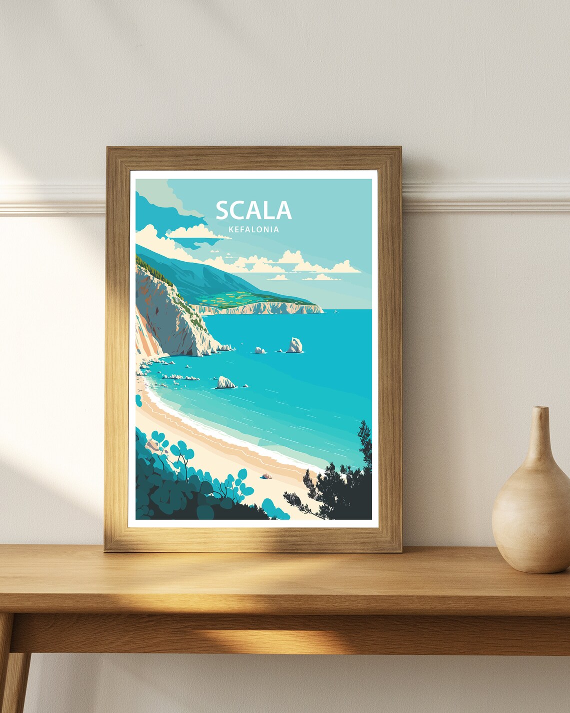 Kefalonia Travel Poster, Greece Beach Art Print - Image 3