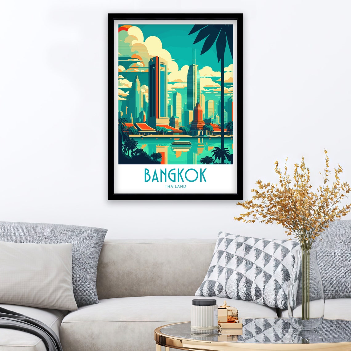 Bangkok City Travel Print Bangkok City Home Dcor Bangkok Thailand Art Print Bangkok Thailand Room Print For Bangkok Gift Art Decor Bangkok - Image 3