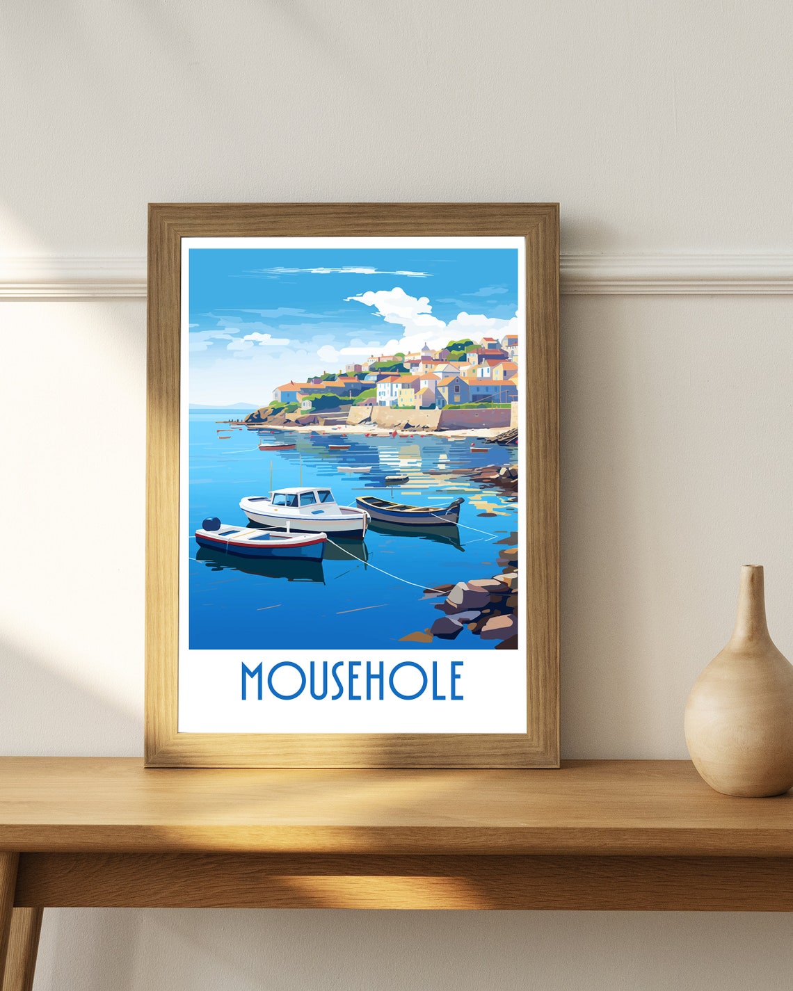 Mousehole Cornwall Fishing Harbour Boats Seaside Village Poster - Image 4