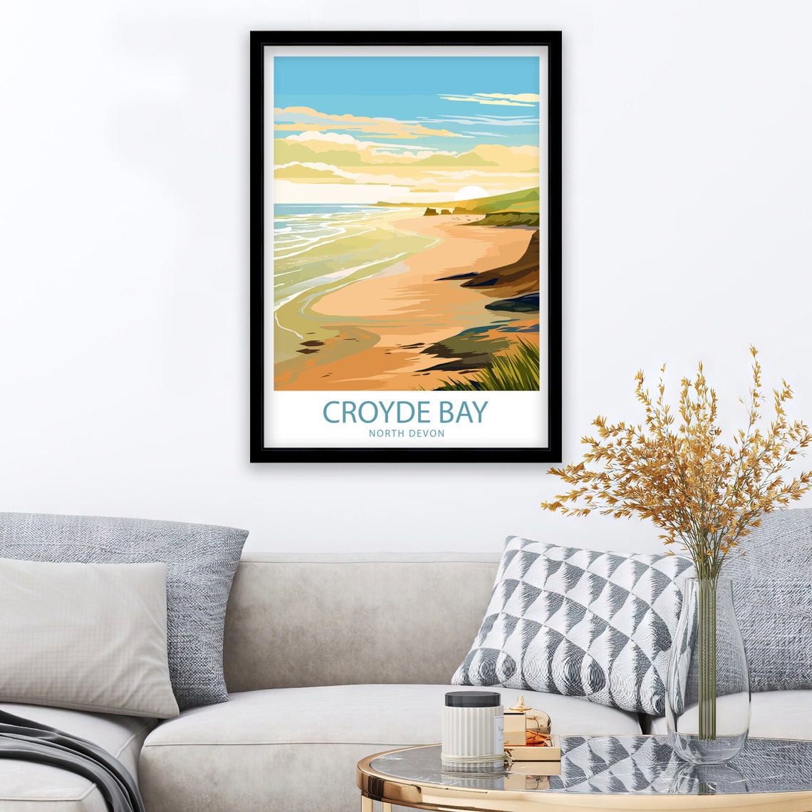 Croyde Bay North Devon Sandy Beach Sunset Coastal Travel Poster - Image 2