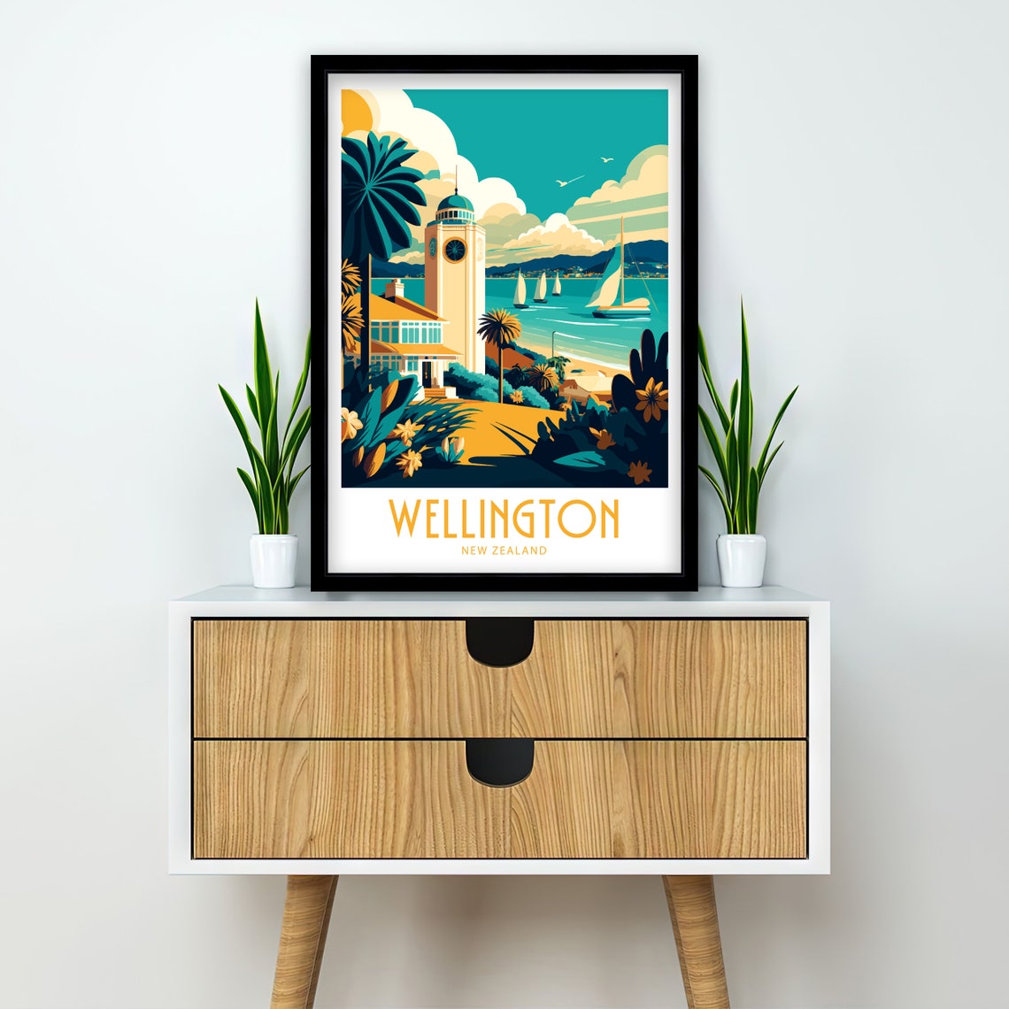 Wellington Travel Print Wellington Home Dcor Wellington New Zealand Art Print Wellington Room Print For Wellington New Zealand Gift Decor - Image 3