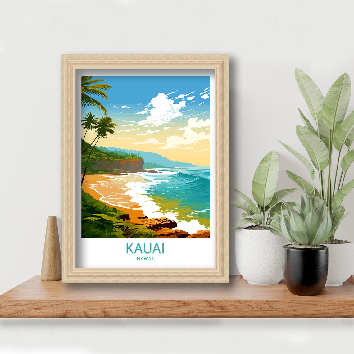 Kauai Travel Print Kauai Wall Decor Hawaii Kauai Art Kauai Wall Art Hawaii Poster Gift For Tropical Paradise Lovers Kauai Travel Poster Art - Image 5