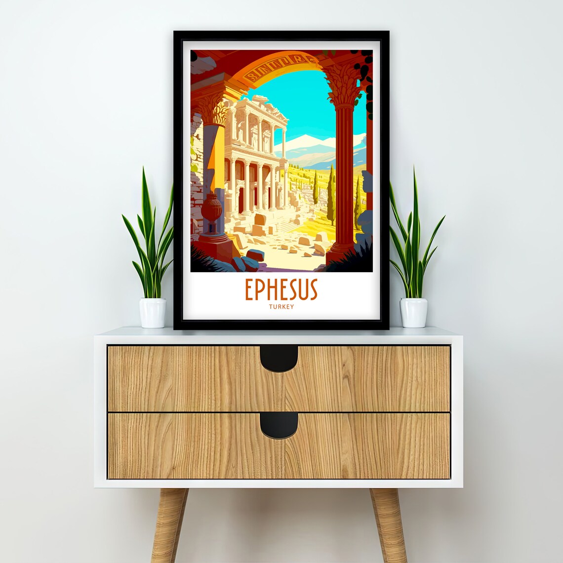 Ephesus Turkey Travel Poster, Europe Wall Art - Image 2