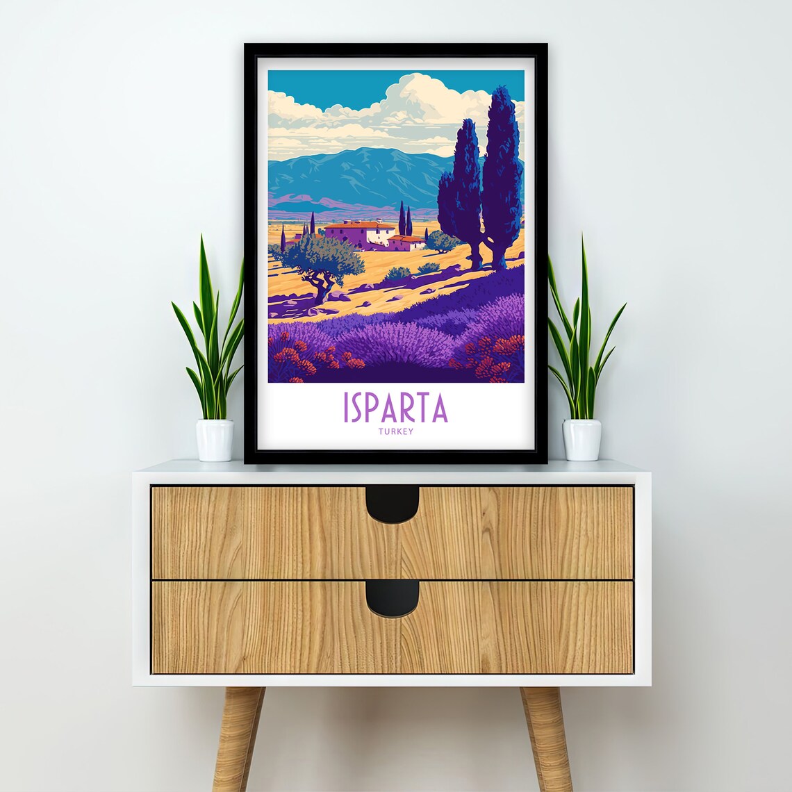 Isparta Turkey Lavender Farm Villa Countryside Vintage Travel Poster - Image 5
