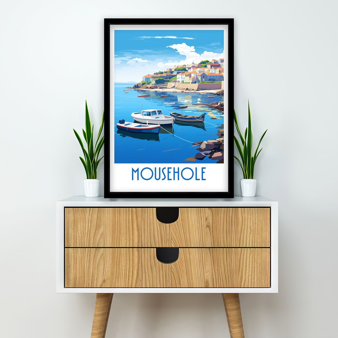 Mousehole Cornwall Fishing Harbour Boats Seaside Village Poster - Image 2