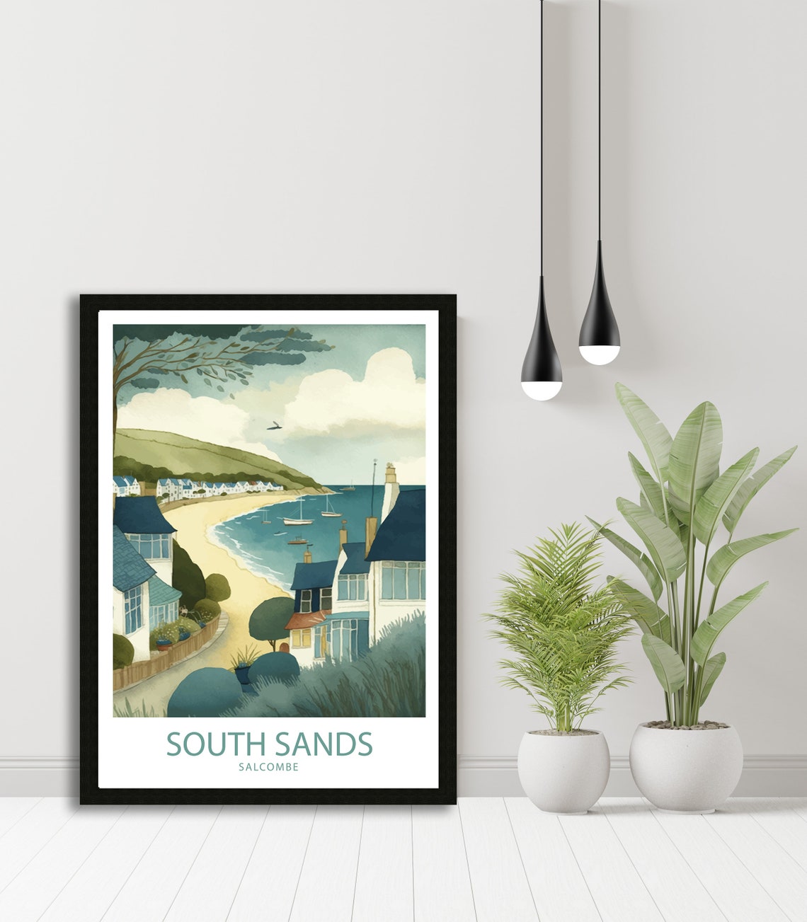 South Sands Salcombe Devon Beach Sailboats Coastal Walk View Poster - Image 5