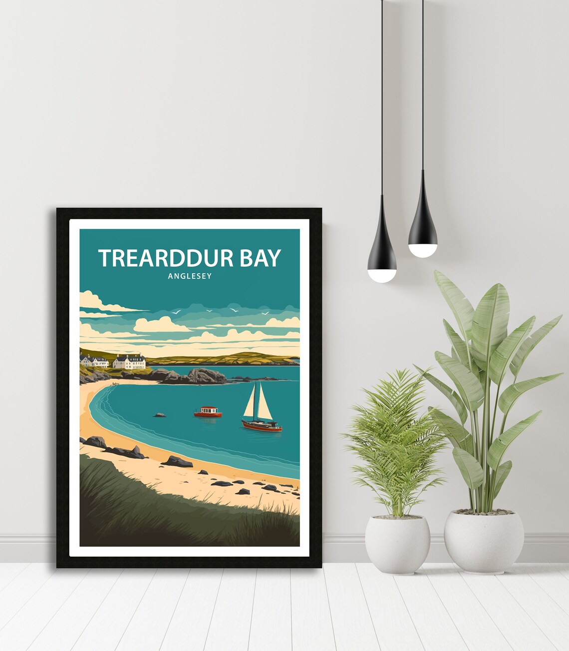 Trearddur Bay Travel Poster, Wales Wall Decor - Image 4