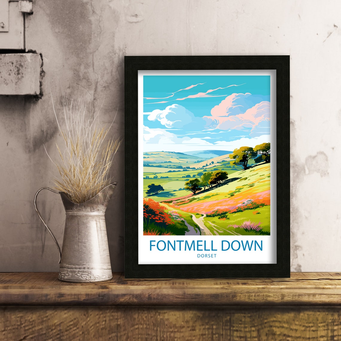 Fontmell Down Dorset Rolling Hills Wildflower Meadow Hike Poster - Image 6
