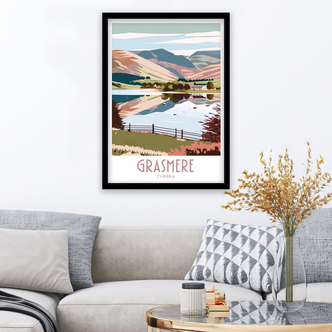 Grasmere Travel Poster, Cumbria Home Decor Print - Image 4