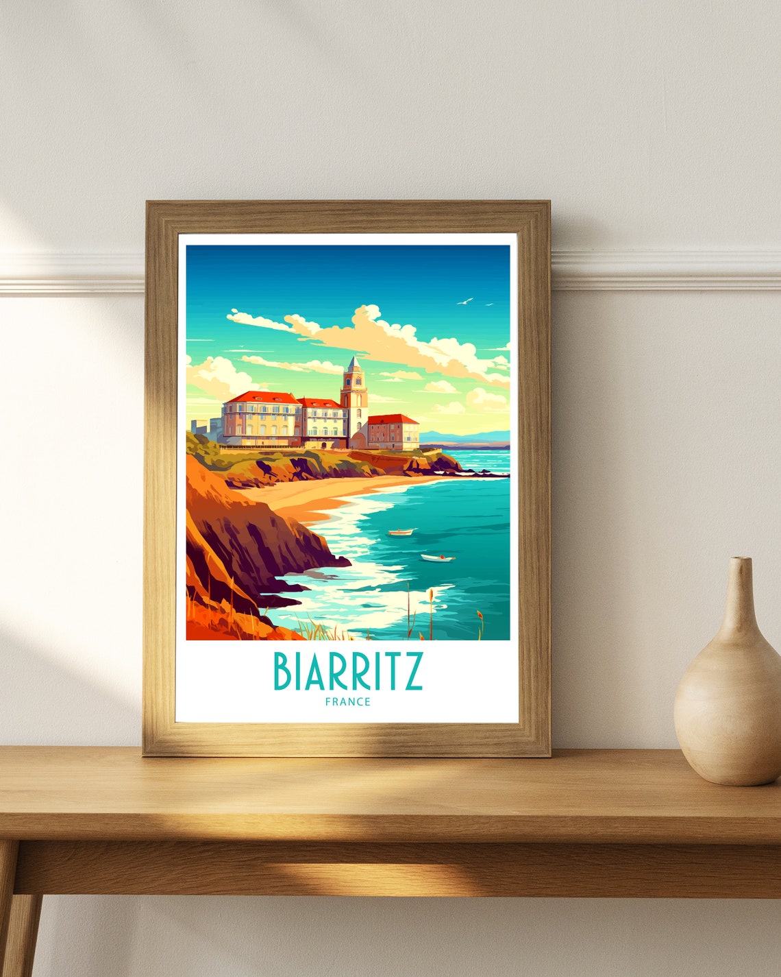 Biarritz Travel Print Biarritz France Poster Home Dcor Biarritz France Art Print Biarritz French Room Print Biarritz France Wall Decor - Image 5
