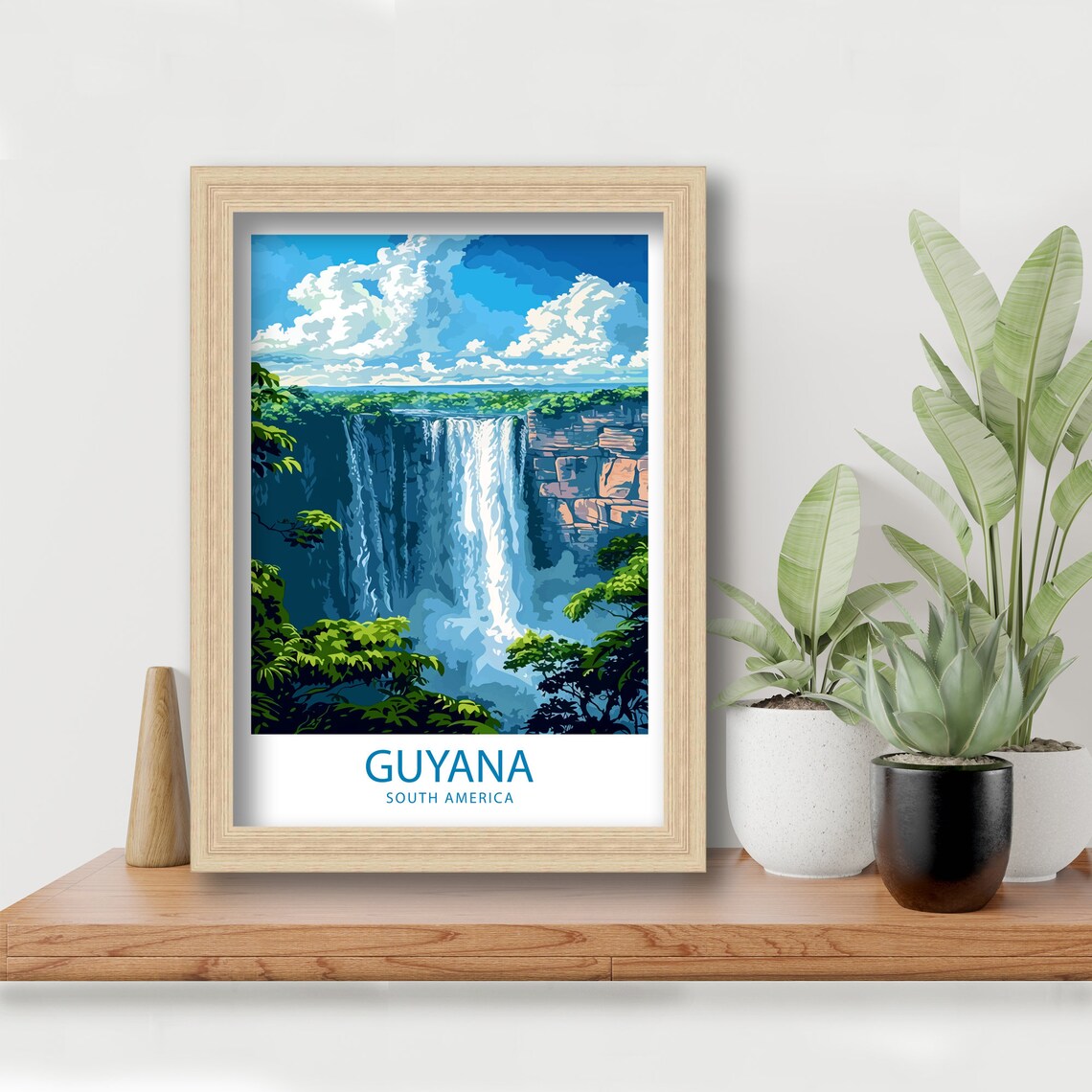 Guyana South America Kaieteur Falls Waterfall Jungle Scene Poster - Image 4