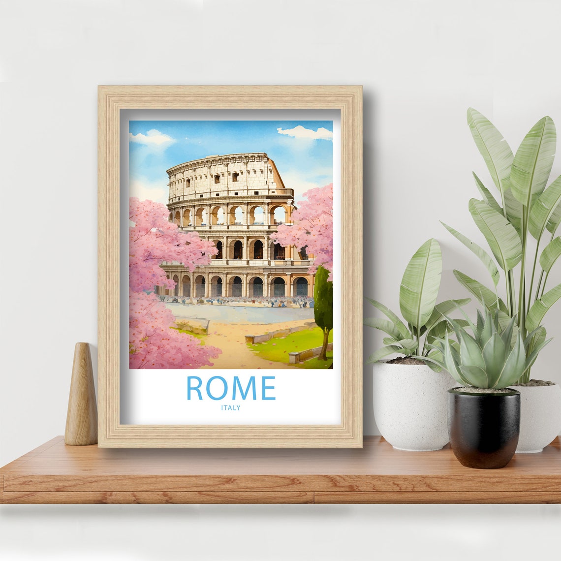 Rome Italy Colosseum Spring Blossoms Pink Flowers Ancient Arch Poster - Image 6