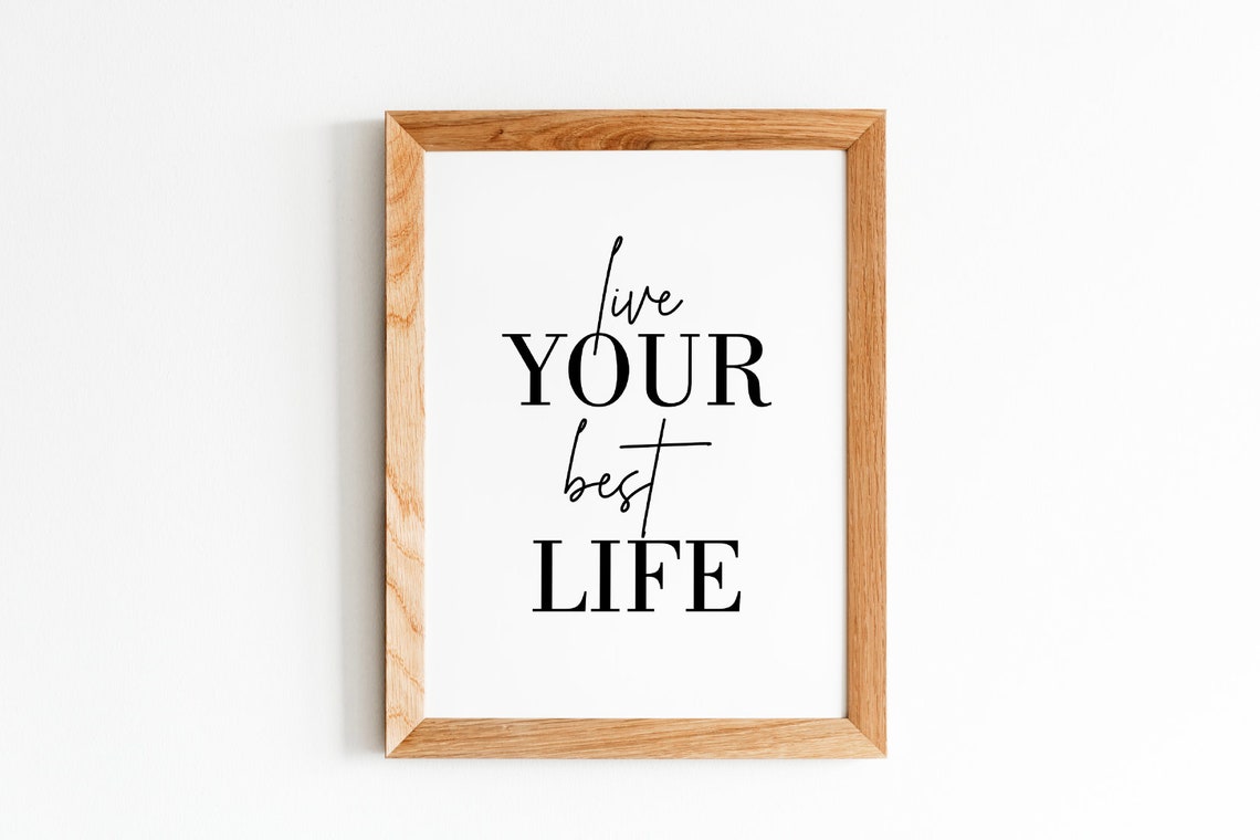 Live Your Best Life Quote Poster Mixed Script Serif Typography Design - Image 5